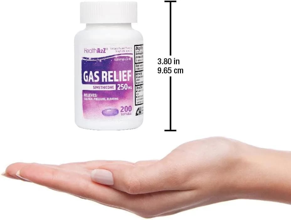 HealthA2Z Gas Relief Simethicone 250mg Softgels 200 Count | Fast Acting Antigas Medication thumbnail 9
