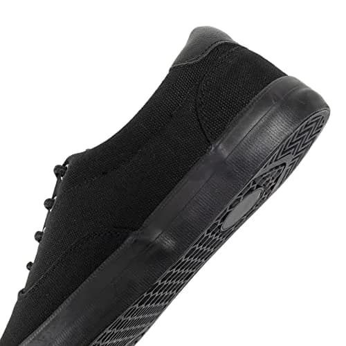 TOBER Men's Black Classic Low Top Canvas Fashion Sneakers with Memory Foam Insole | US Size 9 thumbnail 4