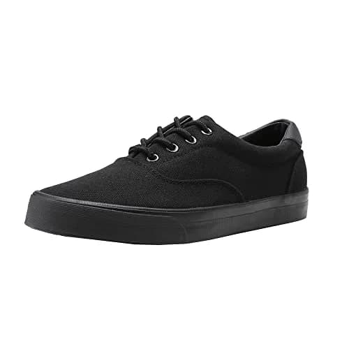 TOBER Classic Black Low Top Canvas Sneakers for Men | US 11 (45 EU) thumbnail 1