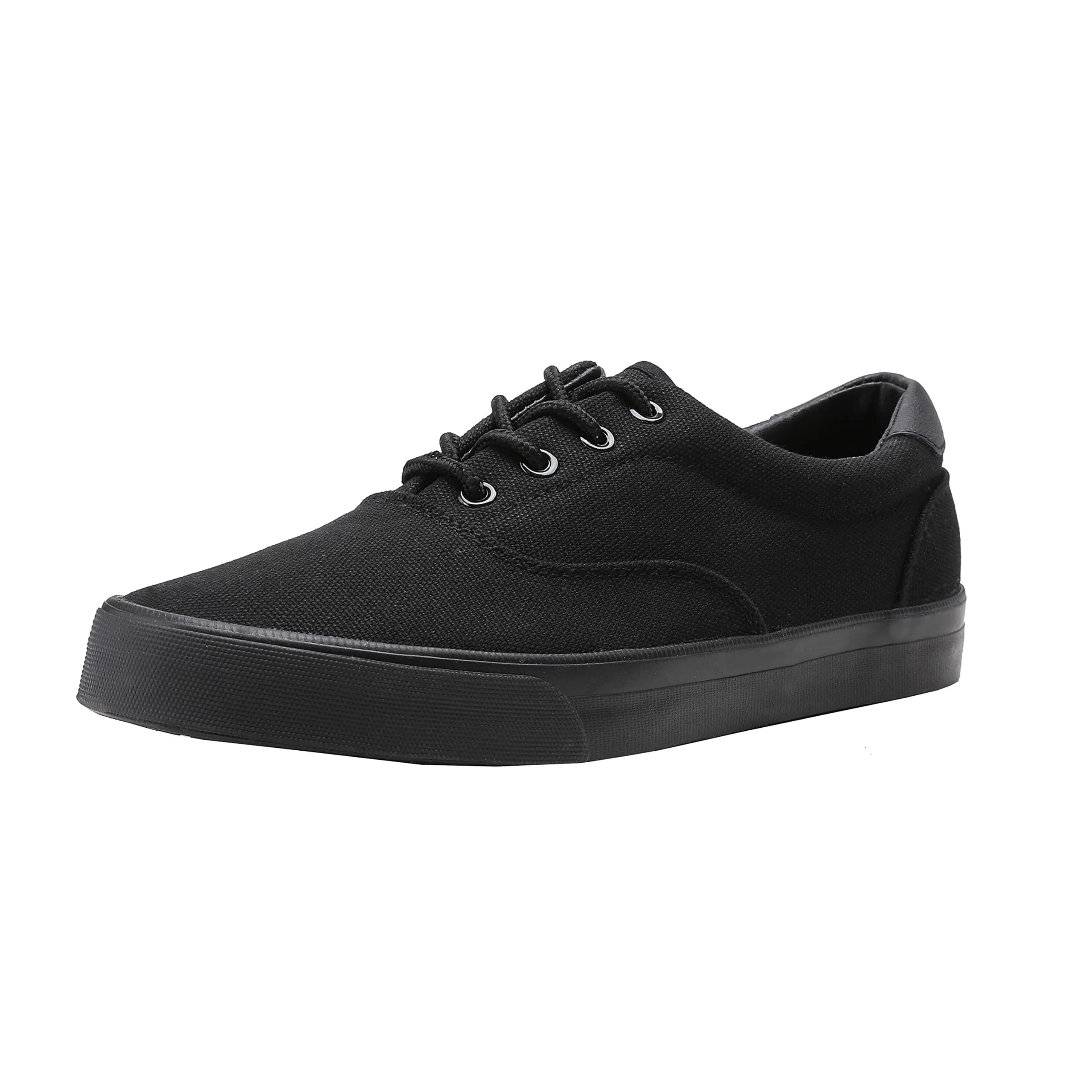TOBER Men's Black Classic Low Top Canvas Fashion Sneakers 25.99cm (10.23in) | Anti-Slip Sole - main product image