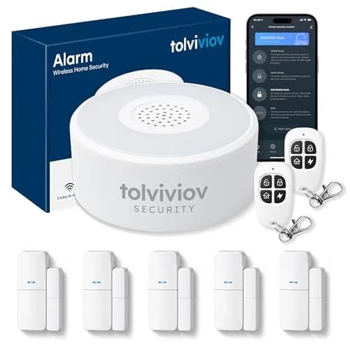 tolviviov Wireless Home Security System 8-Piece Kit | Smart Alarm Hub with 120dB Siren, 5 Door Sensors, 2 Remotes thumbnail 1