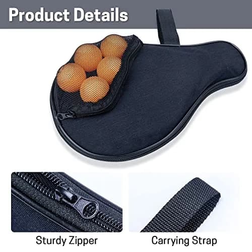VISEMAN Waterproof Table Tennis Racket Cover, Impact Buffer, Holds 2 Paddles & 5 Balls thumbnail 6