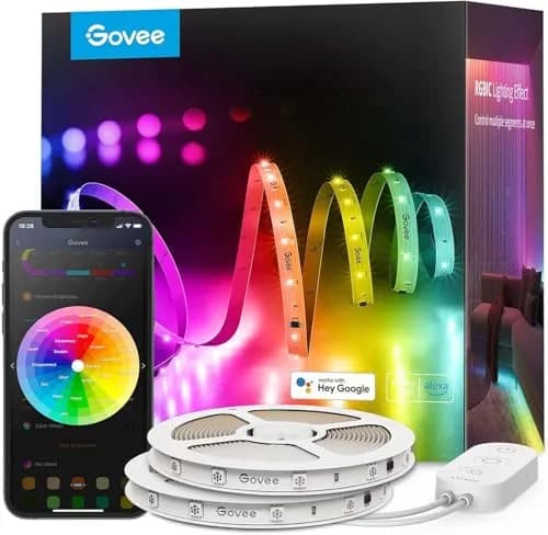 Govee 100ft (30.48m) RGBIC LED Strip Lights | Smart Voice Control for Bedroom Decor thumbnail 1