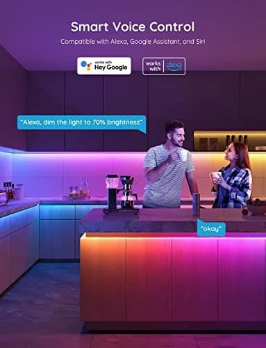 Govee 100ft (30.48m) RGBIC LED Strip Lights | Smart Voice Control for Bedroom Decor thumbnail 5
