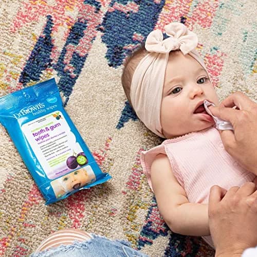 Dr. Brown's Infant Oral Care Bundle: Toothbrush, Toothpaste & Wipes | BPA-Free, Natural Ingredients thumbnail 5