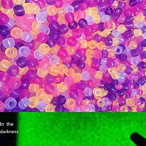 Looconi UV Beads Multi Color Changing Plastic Pony Beads 600 Pieces | Glow in The Dark & UV Reactive thumbnail 2