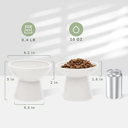 CEEFU 2-Pack Elevated Ceramic Cat Bowls Extra Wide for Food & Water | Whisker-Friendly, Stable & Stylish thumbnail 8
