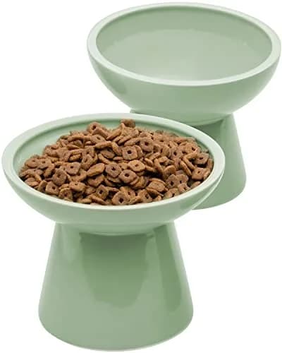 CEEFU 2-Pack Elevated Ceramic Cat Bowls Extra Wide for Food & Water | Whisker-Friendly, Stable & Stylish thumbnail 1
