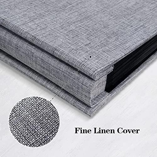 Mublalbum Gray Linen Cover Photo Album with Window, 200 Pockets (9" x 8.3" x 2") | Classic Memory Keeper thumbnail 6