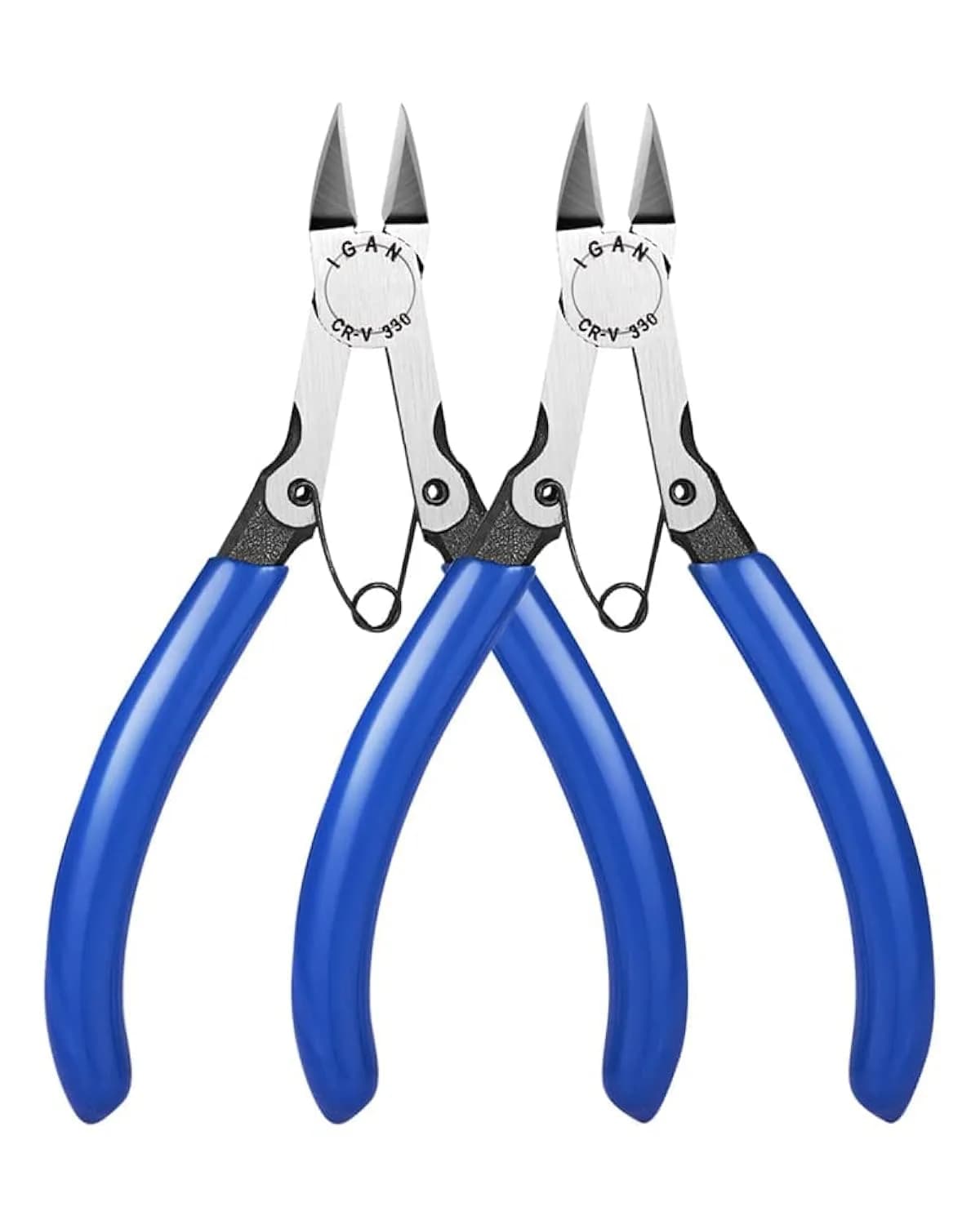 IGAN-330 Wire Flush Cutters 5''x2 | Ultra Sharp Precision CR-V Side Cutters for Electronics & Jewelry