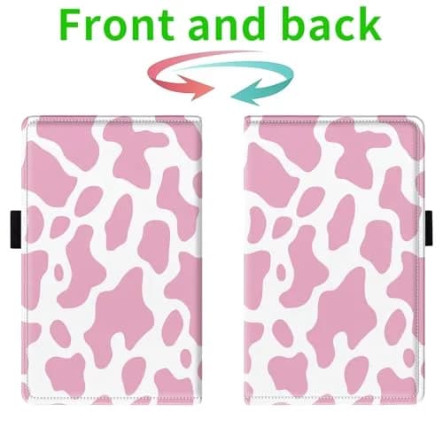 JANENFNA Server Books for Waitress with 7 Large Pockets | Pink Cow Prints, PU Leather, 7.5x5 inch thumbnail 2