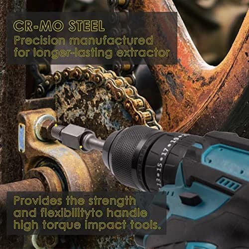 Topec Screw Extractor Set 25Pcs, 3/8” Drive | High Carbon Steel, Multi-Size, Easy Out for Broken Bolts & Studs thumbnail 8