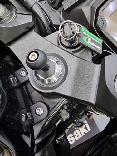 Mounts Lab Ninja Motorcycle Fork Stem Mount with 1-inch Ball for Kawasaki Ninja 12mm Hole | CNC Aluminum & TPU Rubber thumbnail 5