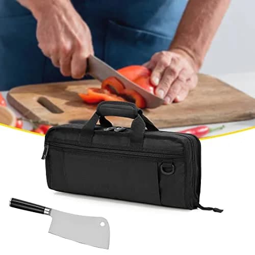 samdew Chef Knife Bag with Lockhole & 17 + 6 Slots | Durable Nylon, 17.5 In, Unisex thumbnail 8