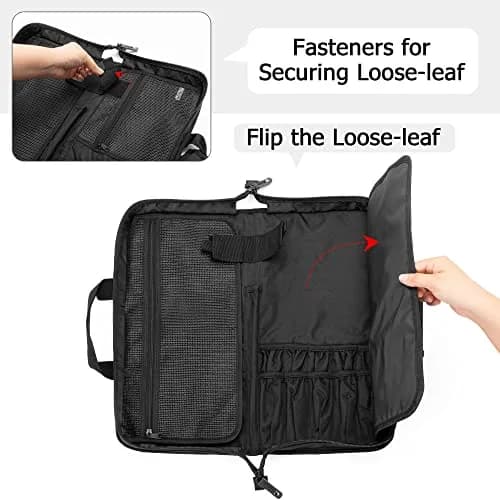 samdew Chef Knife Bag with Lockhole & 17 + 6 Slots | Durable Nylon, 17.5 In, Unisex thumbnail 3