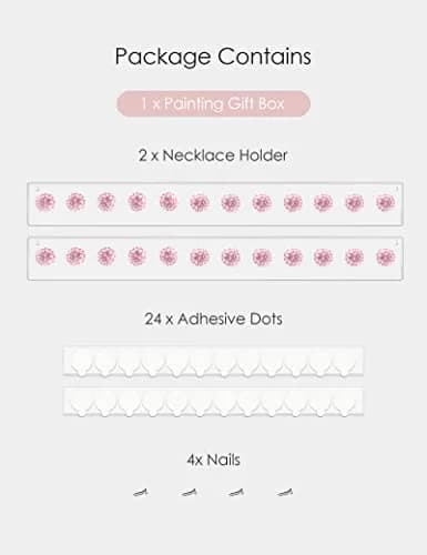 Heesch Necklace Holder Wall Mount Acrylic Jewelry Organizer 13.4 x 1.4 Inch | 2 Pack thumbnail 6