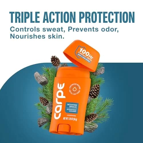 Carpe Antiperspirant Lotion Mountain Breeze Scent 50ml (1.69 Fl Oz) | 100-Hour Clinical Sweat Protection thumbnail 5