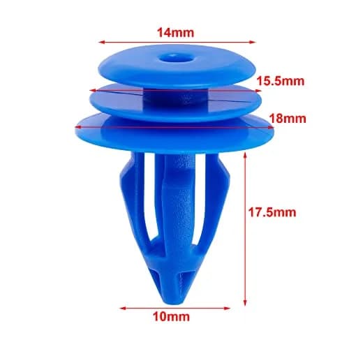 OAUTOO Blue Nylon Wheel Arch Moulding Retainer Clips (25-Pack) | Direct Fit for Land Rover Discovery, Evoque thumbnail 2