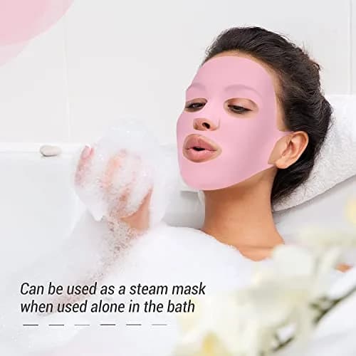 GEOOT Reusable Silicone Face Mask Holder 2 Pack (White + Pink) | Prevents Sheet Mask Evaporation thumbnail 4
