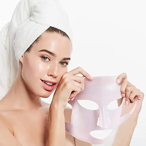 GEOOT Reusable Silicone Face Mask Holder 2 Pack (White + Pink) | Prevents Sheet Mask Evaporation thumbnail 3