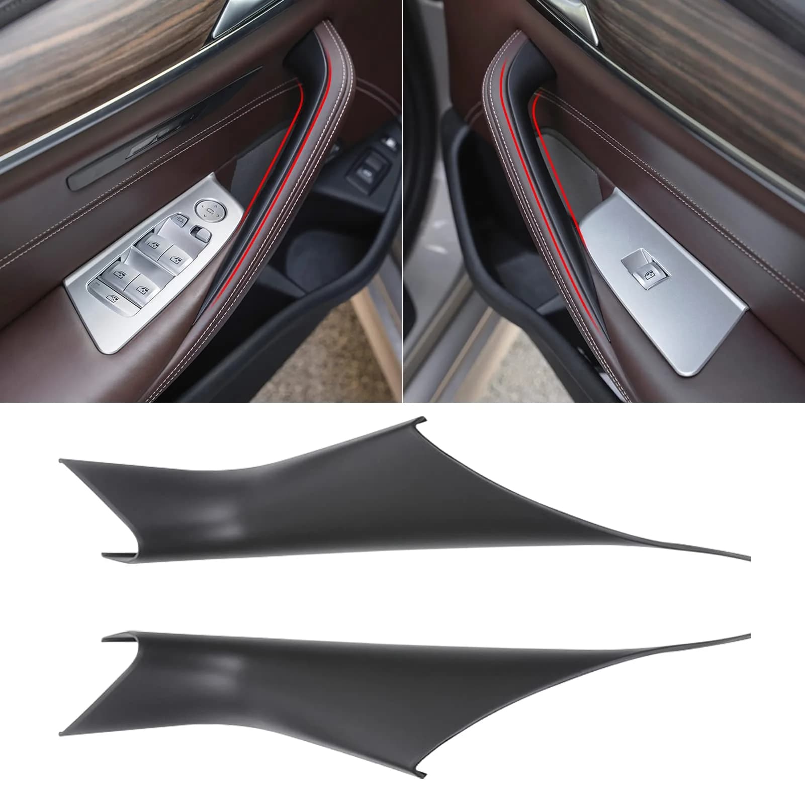 Jaronx BMW 5 Series G30 G31 F90 M5 Door Handle Covers 2017-2022 (2-Piece Set, Black) - main product image
