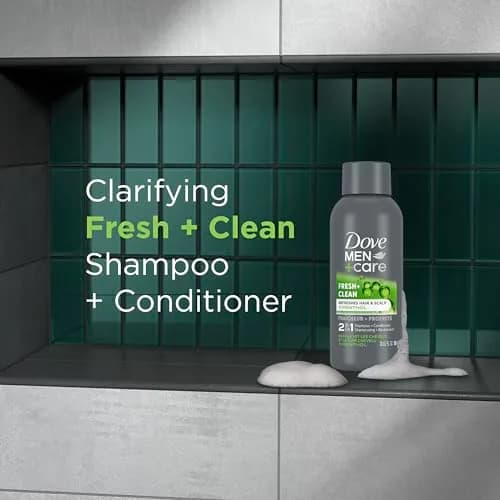 Dove Men+Care Fresh & Clean 2-in-1 Shampoo & Conditioner Travel Size 88ml (3 Fl Oz) | Strengthens Thinning Hair thumbnail 5