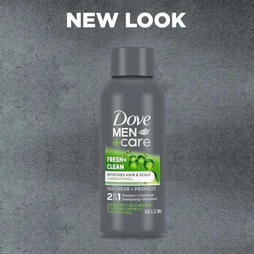 Dove Men+Care Fresh & Clean 2-in-1 Shampoo & Conditioner Travel Size 88ml (3 Fl Oz) | Strengthens Thinning Hair thumbnail 2