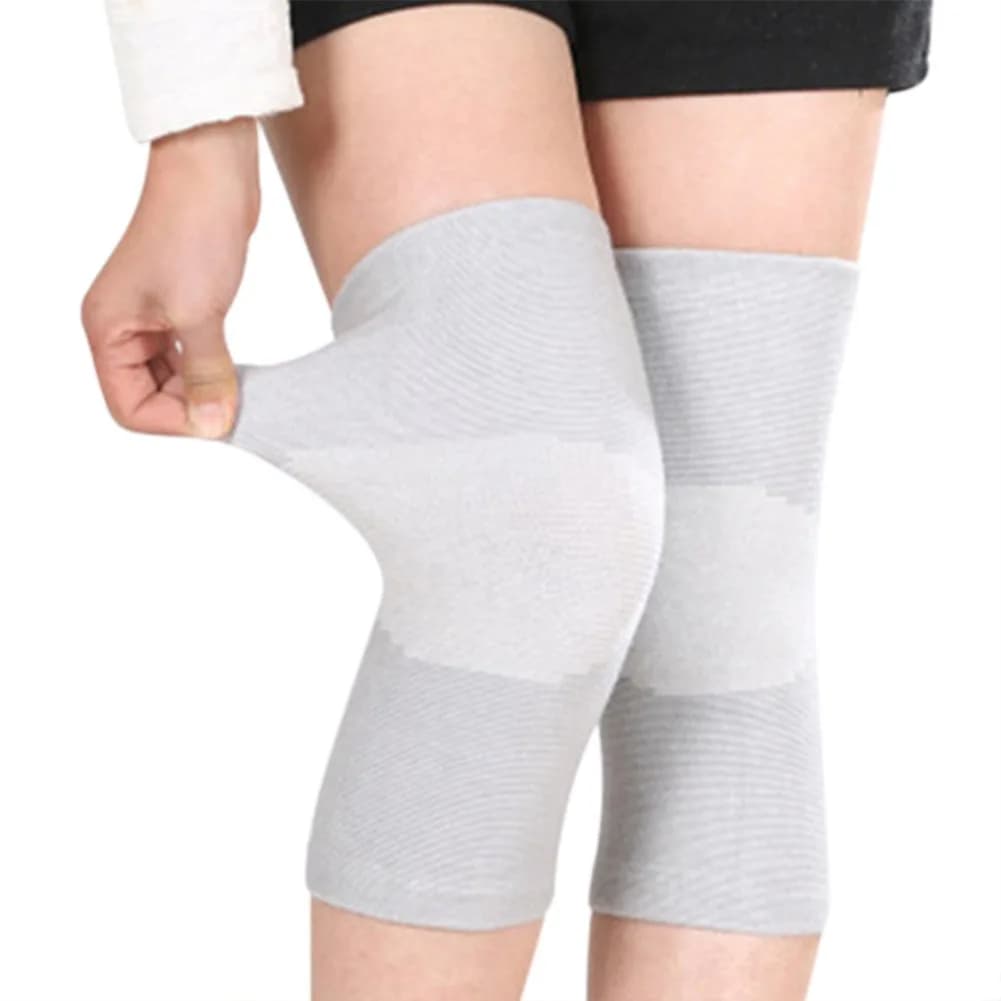 JUMISEE Cotton Knee Sleeves for Knee Support, Circulation Improvement & Pain Relief, Sport Compression for Running, Arthritis Pain (Gray, X-Large) — Gray