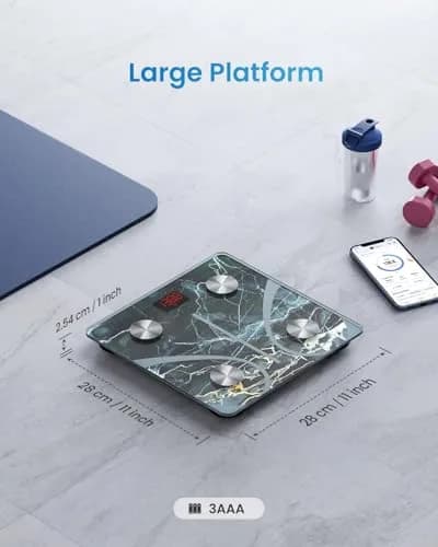 RENPHO Smart Scale for Body Weight, BMI & Body Fat, 13 Metrics, Marble | 400 lbs Capacity thumbnail 8