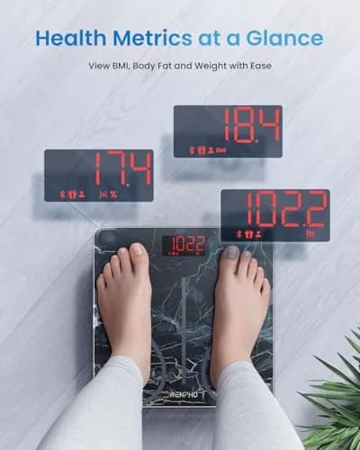 RENPHO Smart Scale for Body Weight, BMI & Body Fat, 13 Metrics, Marble | 400 lbs Capacity thumbnail 2