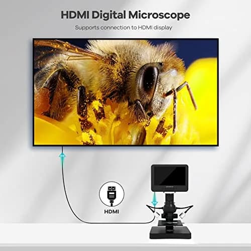 Andonstar AD246S-P HDMI Digital Microscope with 7'' Screen, 4000x 3 Lens | UHD 2160P Video Record, Coin & Biological Use thumbnail 4