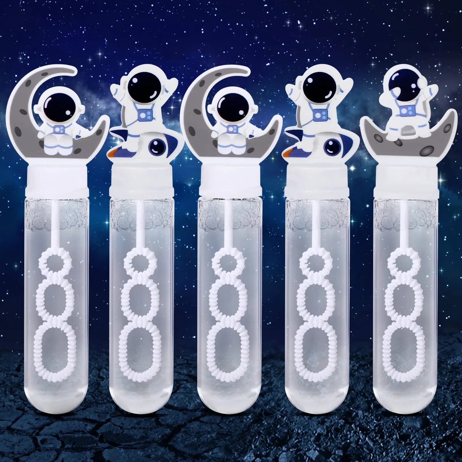 Winrayk Astronaut Bubble Wands 24-Pack (35ml Each) | ASTM-Tested Non-Toxic Space Party Favors - main product image