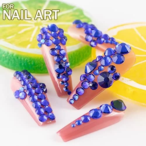 BELLEBOOST Craft Bead 2000 pcs | 6 Sizes Royal Blue Flatback Rhinestones for Nail Art & DIY thumbnail 4