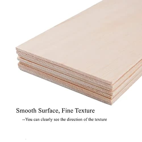 iUoczi 12 Pack Balsa Wood Sheets 4 x 12 Inch | Unfinished Natural Craft Wood for Models & DIY (70-120 chars) thumbnail 4