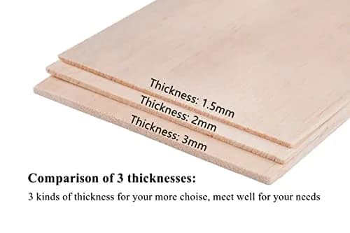 iUoczi 12 Pack Balsa Wood Sheets 4 x 12 Inch | Unfinished Natural Craft Wood for Models & DIY (70-120 chars) thumbnail 7