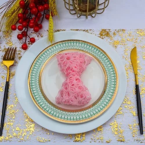 Snowkingdom Gold Table Runner 28cm (11") x 274cm (9') | Sparkly Glitter Metallic Foil for Parties & Weddings thumbnail 6