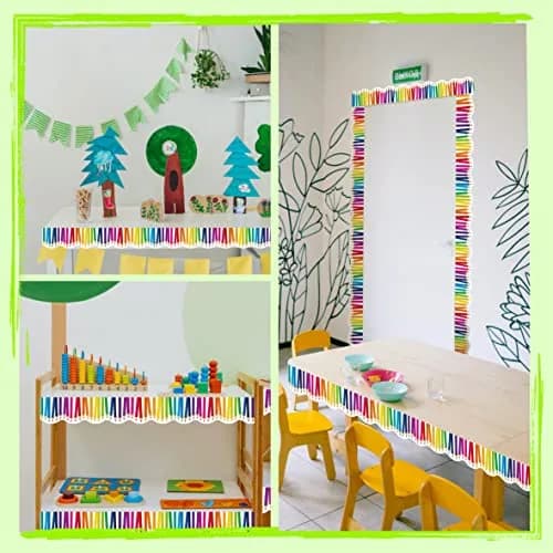 ERKE 60 Feet Bulletin Board Borders, Scalloped Rolled Border Trim with Pencil Patterns, 18.28 m (60 ft) | Classroom & Office Decor thumbnail 5