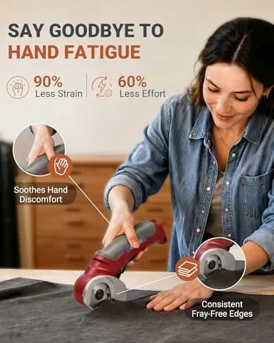 VLOXO Cordless Electric Scissors 4.2V with Safety Lock & Type-C Charging | 240RPM Cutting Speed, 1/4" Capacity thumbnail 4