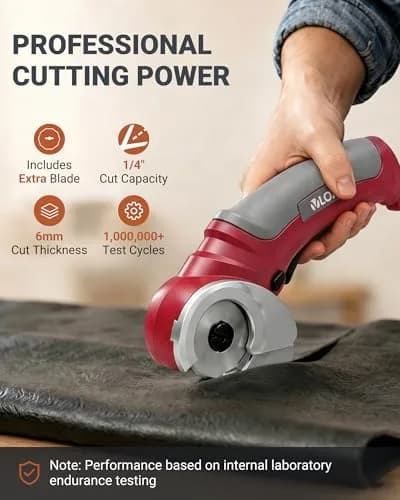 VLOXO Cordless Electric Scissors 4.2V with Safety Lock & Type-C Charging | 240RPM Cutting Speed, 1/4" Capacity thumbnail 5