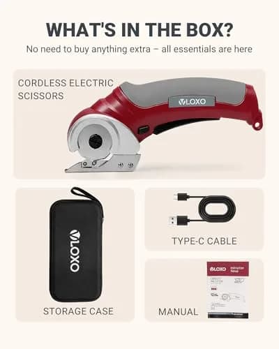 VLOXO Cordless Electric Scissors 4.2V with Safety Lock & Type-C Charging | 240RPM Cutting Speed, 1/4" Capacity thumbnail 7