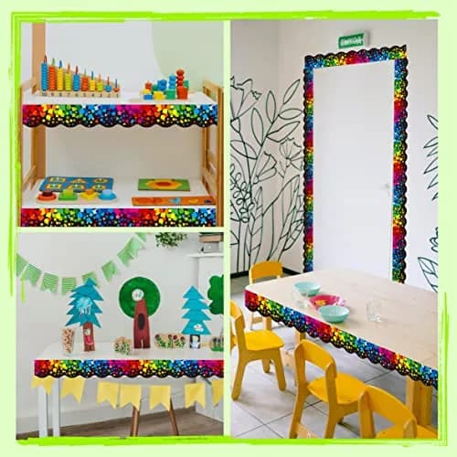 ERKE Scalloped Confetti Bulletin Board Borders 60 ft (18.3 m) | Classroom & Office Decor thumbnail 4