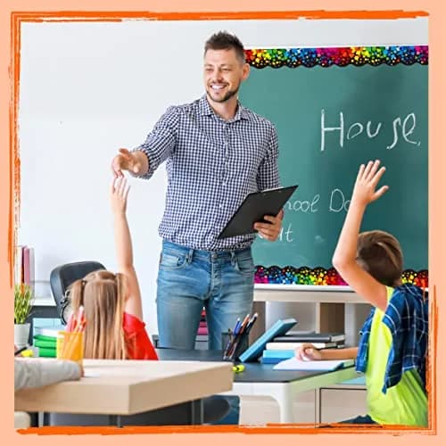 ERKE Scalloped Confetti Bulletin Board Borders 60 ft (18.3 m) | Classroom & Office Decor thumbnail 6