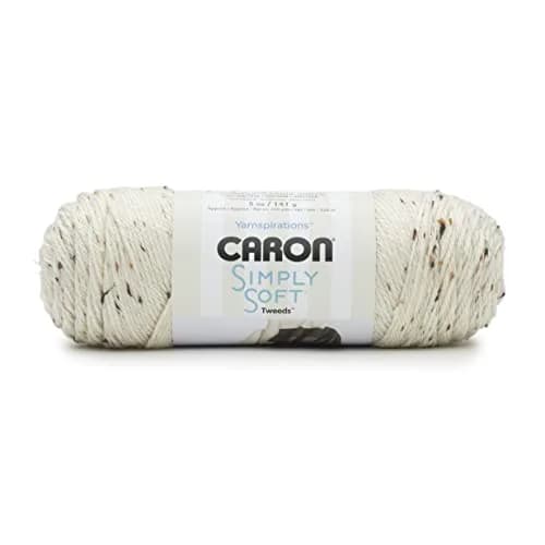 Caron Simply Soft Tweeds Yarn Off White 3-Pack | 100% Acrylic Worsted Weight for Crochet & Knitting thumbnail 2