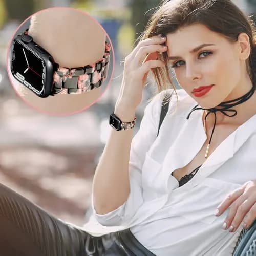 Vamyzji Compatible with Apple Watch Band 42mm Series 10 | Waterproof Resin Strap for Women Men (38mm/40mm/41mm/42mm) thumbnail 6