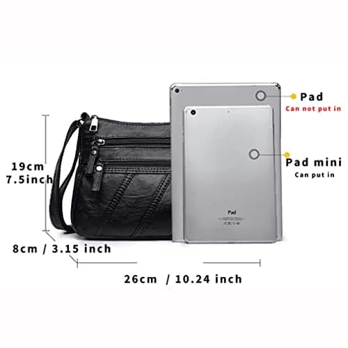wuxingmeili Black Handbag A22789 | Waterproof PU Leather Crossbody Bag for Women thumbnail 4