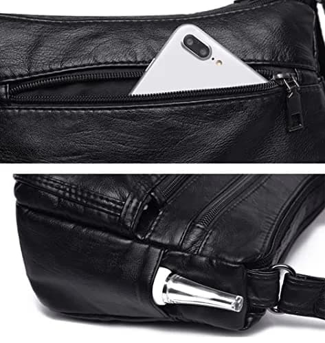 wuxingmeili Black Handbag A22789 | Waterproof PU Leather Crossbody Bag for Women thumbnail 8