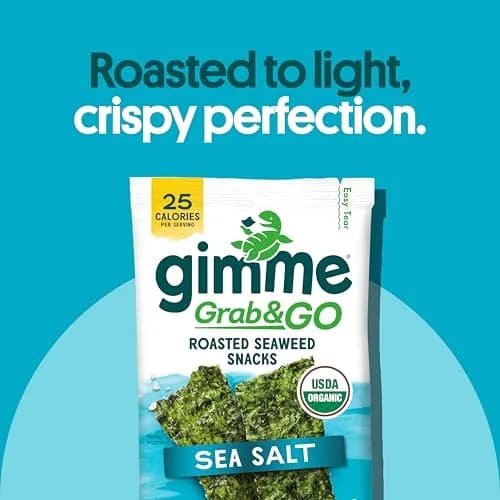gimMe Organic Roasted Seaweed Snack Sea Salt 0.14oz | Healthy, Keto & Vegan thumbnail 4