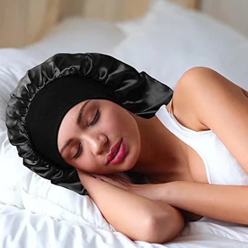 Oumrote Long Satin Sleep Bonnet for Hair Care, Women's Curly Hair, 26 inches (3-Pack) thumbnail 7