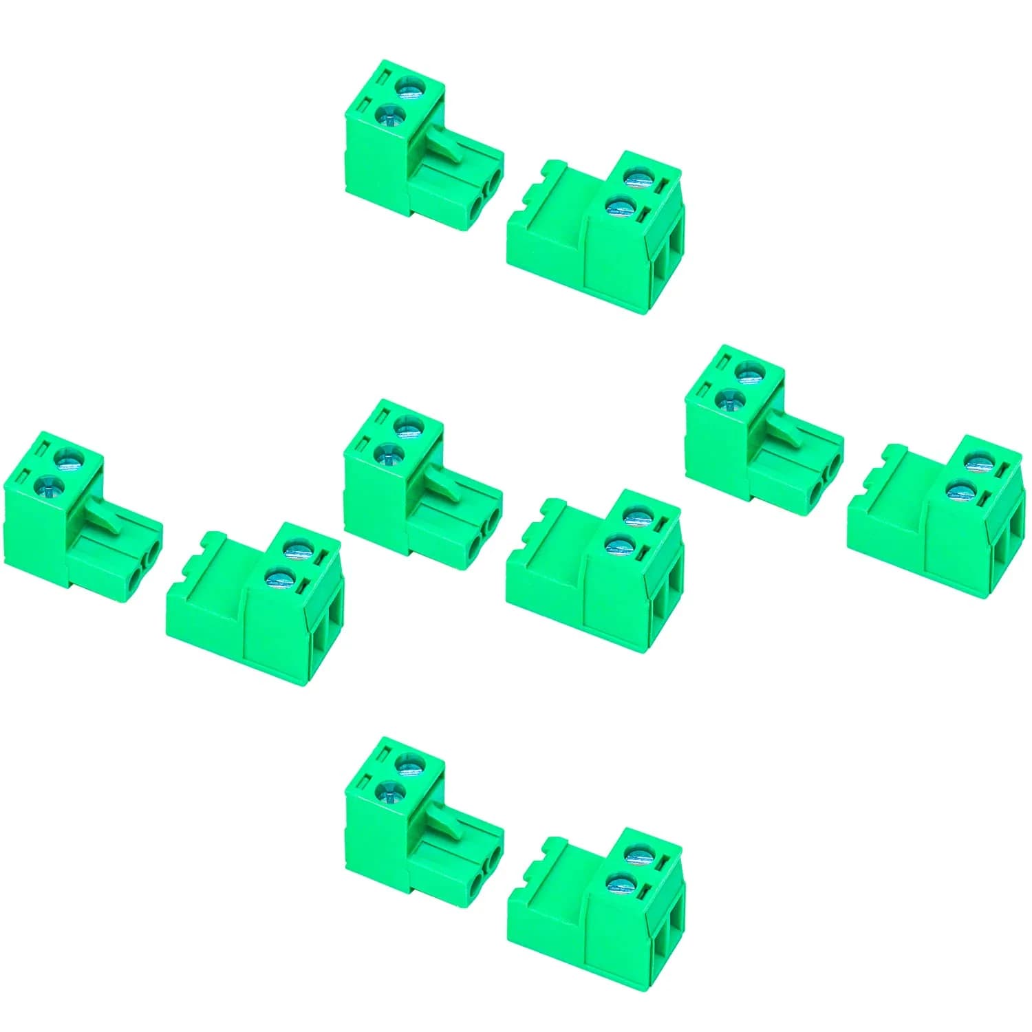 Keszoox 5 Sets 5.08mm Pitch 2-Pin Male & Female PCB Screw Terminal Blocks | No Soldering Required - main product image