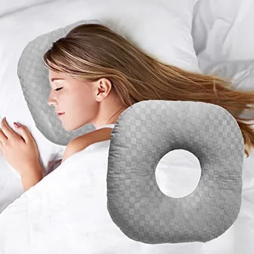 Wuronsa Ear Piercing Pillow with Hole for Cartilage Piercings, CNH Support | Adjustable Cotton Pillow for Side Sleepers thumbnail 1